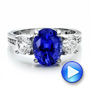 18k White Gold 18k White Gold Custom Sapphire And Diamond Engagement Ring - Video -  1471 - Thumbnail