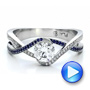 18k White Gold 18k White Gold Custom Diamond And Sapphire Engagement Ring - Video -  1475 - Thumbnail