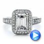  Platinum Platinum Custom Emerald Cut Diamond Engagement Ring - Video -  1478 - Thumbnail