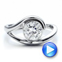 18k White Gold Contemporary Split Shank Solitaire Engagement Ring - Video -  1479 - Thumbnail
