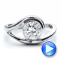 14k White Gold 14k White Gold Contemporary Split Shank Solitaire Engagement Ring - Video -  1479 - Thumbnail