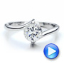 18k White Gold Contemporary Solitaire Engagement Ring - Video -  1484 - Thumbnail
