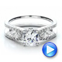 14k White Gold 14k White Gold Marquise Diamond Engagement Ring With Eternity Band - Video -  100003 - Thumbnail