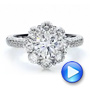 18k White Gold Diamond Halo Engagement Ring - Video -  100007 - Thumbnail