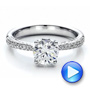 18k White Gold Diamond Pave Engagement Ring - Video -  100008 - Thumbnail