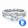 18k White Gold Diamond Channel Set Engagement Ring With Matching Wedding Band - Kirk Kara - Video -  100119 - Thumbnail